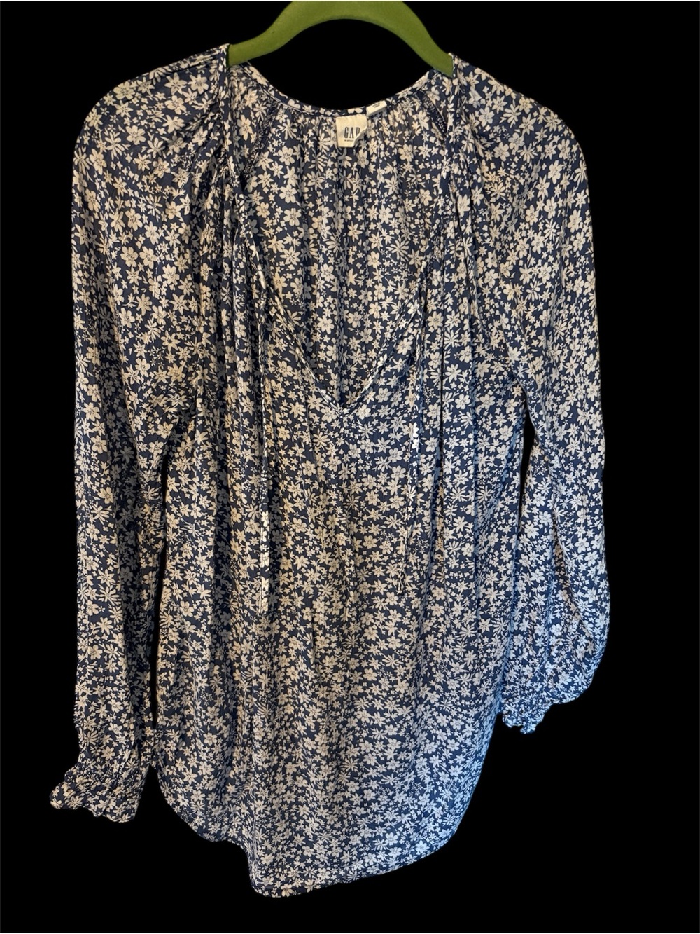 GAP Blue and White Floral Maternity Top